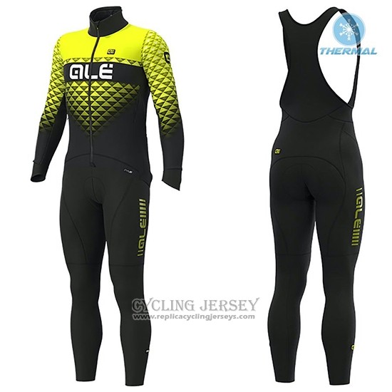 2019 Cycling Jersey Ale Summit Yellow Black Long Sleeve And Bib Tight